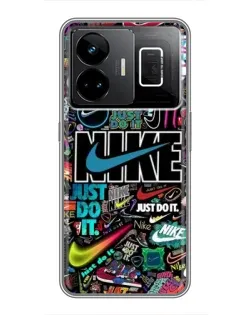 Чехол для Realme GT3 с картинкой «Яркий коллаж Nike»