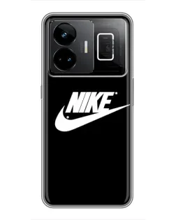 Чехол для Realme GT3 с картинкой «Мазки краски Nike»