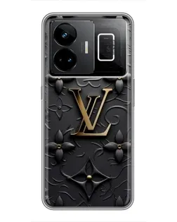 Чехол для Realme GT3 с картинкой «Кожаная текстура LV»