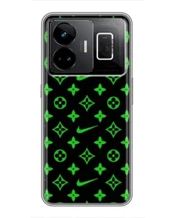Чехол для Realme GT3 с картинкой «Неоновый принт LV»