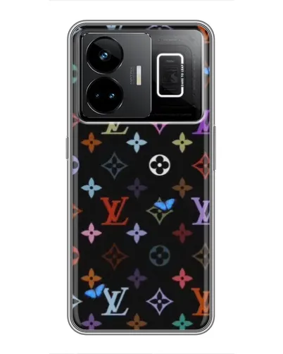 Чехол для Realme GT3 с картинкой «Цветная монограмма LV»