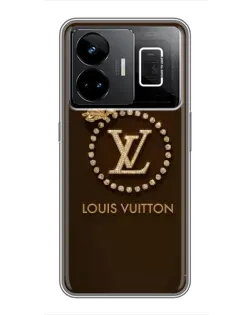 Чехол для Realme GT3 с картинкой «LV — золотая печать»