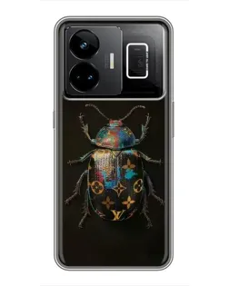 Чехол для Realme GT3 с картинкой «LV — мраморный принт»
