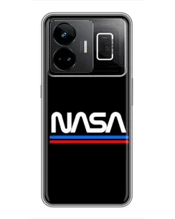 Чехол для Realme GT3 с картинкой «NASA — классика Red Blue» Чехол для Realme GT3 с картинкой «NASA — классика Red Blue»