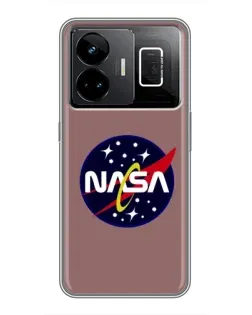 Чехол для Realme GT3 с картинкой «NASA — ретро космос»