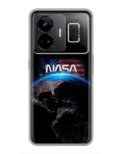 Чехол для Realme GT3 с картинкой «Земля из космоса NASA»