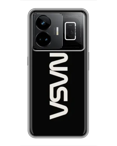 Чехол для Realme GT3 с картинкой «NASA — вертикальный логотип»