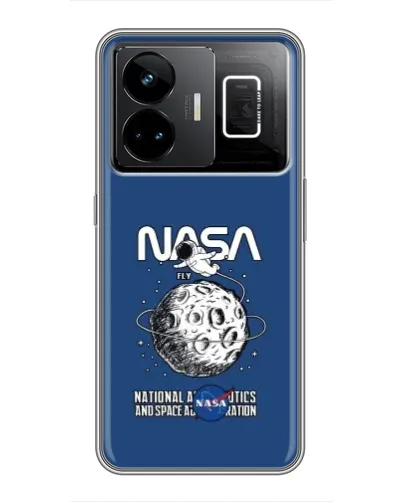 Чехол для Realme GT3 с картинкой «NASA — лунная миссия»