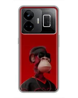 Чехол для Realme GT3 с картинкой «Bored Ape в красном» Чехол для Realme GT3 с картинкой «Bored Ape в красном»