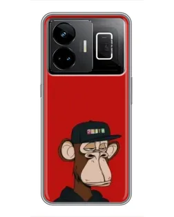 Чехол для Realme GT3 с картинкой «Bored Ape — красный фон» Чехол для Realme GT3 с картинкой «Bored Ape — красный фон»