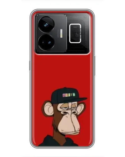 Чехол для Realme GT3 с картинкой «Bored Ape — красный фон»