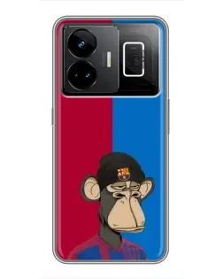 Чехол для Realme GT3 с картинкой «Bored Ape — фанат Барсы»