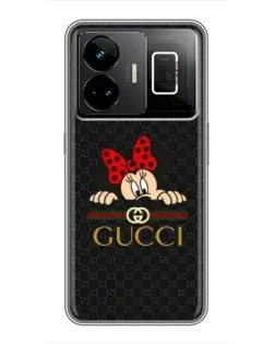 Чохол для Realme GT3 з картинкою «Мінні Маус Gucci — чорний»