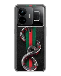 Чехол для Realme GT3 с картинкой «Gucci — змея на полосе»