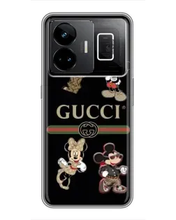 Чехол для Realme GT3 с картинкой «Gucci — герои Disney и монограмма»