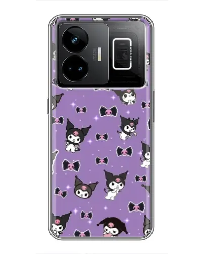 Чехол для Realme GT3 с картинкой «Kuromi — паттерн»