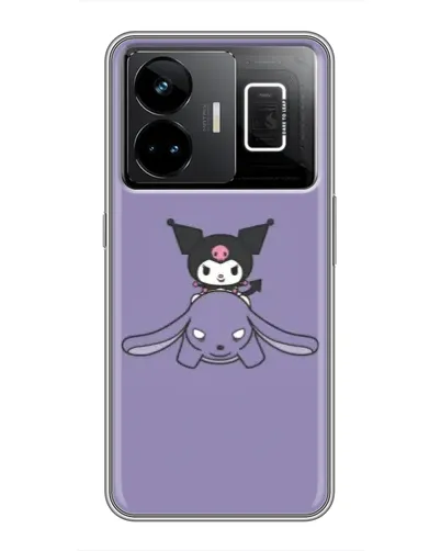 Чехол для Realme GT3 с картинкой «Kuromi на лиловом фоне»