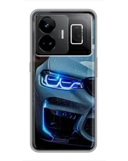 Чехол для Realme GT3 с картинкой «Взгляд BMW с синими фарами» Чехол для Realme GT3 с картинкой «Взгляд BMW с синими фарами»
