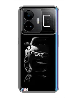 Чехол для Realme GT3 с картинкой «Силуэт BMW в темноте»
