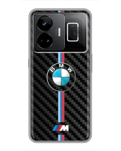 Чехол для Realme GT3 с картинкой «Эмблема BMW и карбон»