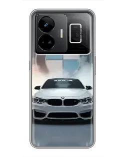 Чехол для Realme GT3 с картинкой «BMW в белом дыму»