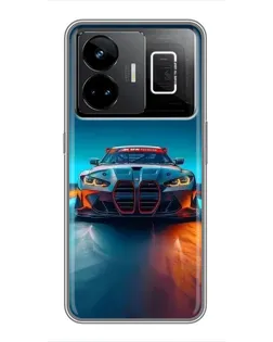Чехол для Realme GT3 с картинкой «BMW — огни неона»