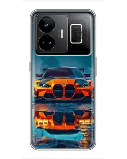 Чехол для Realme GT3 с картинкой «BMW — золотая эмблема»