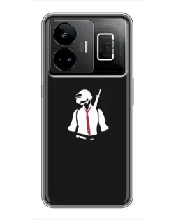 Чехол для Realme GT3 с картинкой «PUBG — силуэт воина»