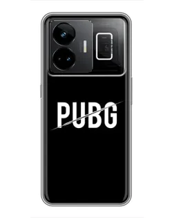 Чехол для Realme GT3 с картинкой «PUBG — белый логотип»