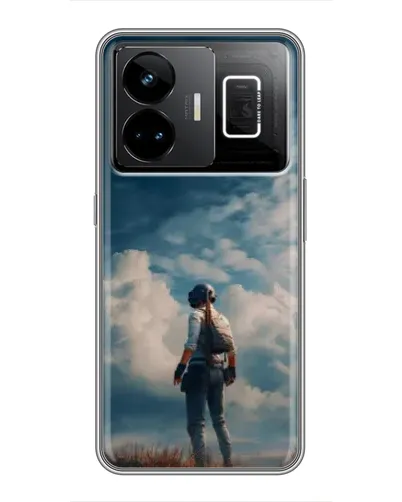 Чехол для Realme GT3 с картинкой «Герой PUBG на скале»