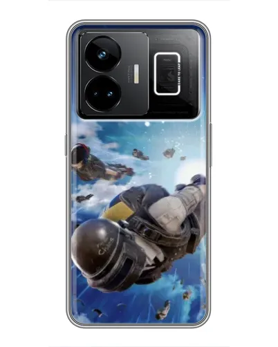 Чехол для Realme GT3 с картинкой «Десант PUBG — прыжок»