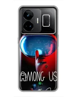 Чехол для Realme GT3 с картинкой «Красный импостер — макро» Чехол для Realme GT3 с картинкой «Красный импостер — макро»