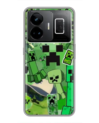 Чехол для Realme GT3 с картинкой «Криперы Minecraft»