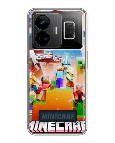 Чехол для Realme GT3 с картинкой «Minecraft герои игры»