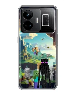 Чехол для Realme GT3 с картинкой «Эндермен в лесу»