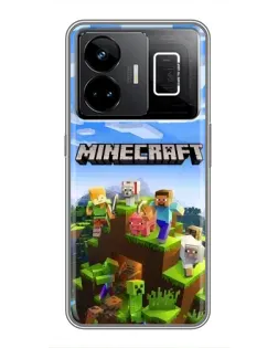 Чехол для Realme GT3 с картинкой «Minecraft классический мир»