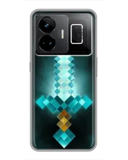 Чехол для Realme GT3 с картинкой «Алмазный меч неон»
