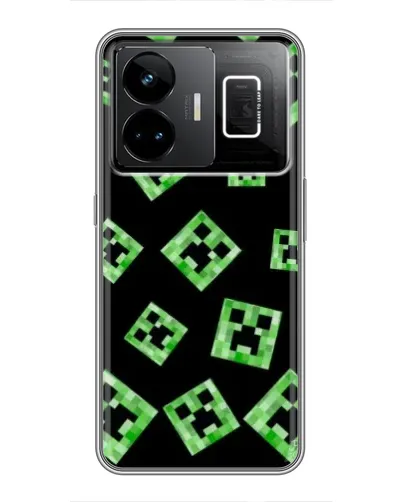 Чехол для Realme GT3 с картинкой «Паттерн с криперами»