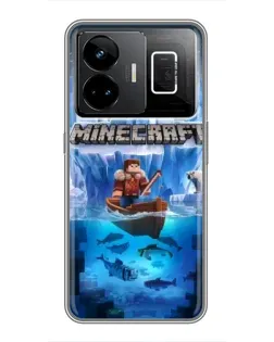 Чехол для Realme GT3 с картинкой «Minecraft ледяной мир»