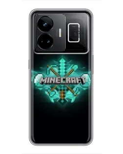 Чехол для Realme GT3 с картинкой «Minecraft Diamond лого»