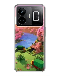 Чехол для Realme GT3 с картинкой «Розовое дерево Minecraft»