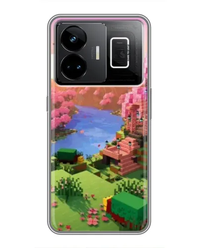 Чехол для Realme GT3 с картинкой «Розовое дерево Minecraft»
