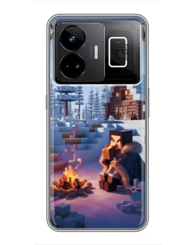 Чехол для Realme GT3 с картинкой «Зимний Minecraft»