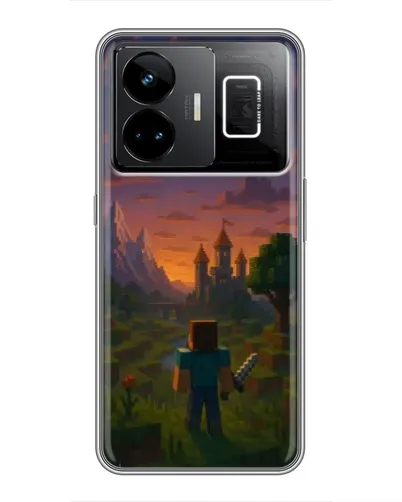 Чехол для Realme GT3 с картинкой «Стив у башни»