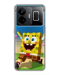 Чохол для Realme GT3 з картинкою «Губка Боб Minecraft»