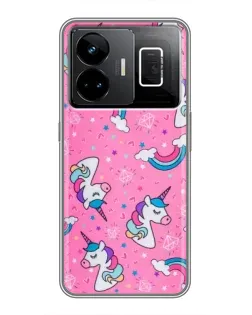 Чехол для Realme GT3 с картинкой «Unicorn паттерн розовый» Чехол для Realme GT3 с картинкой «Unicorn паттерн розовый»
