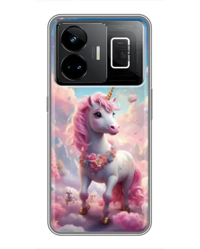 Чехол для Realme GT3 с картинкой «Единорог среди облаков»