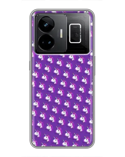 Чехол для Realme GT3 с картинкой «Единороги на фиолетовом»