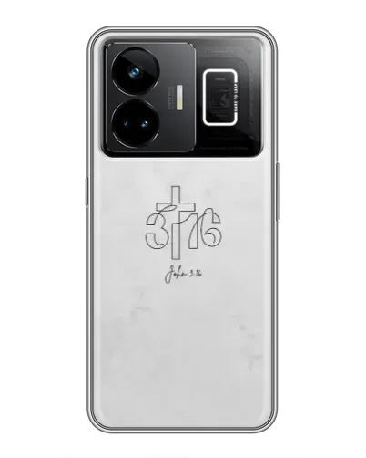 Чехол для Realme GT3 с картинкой «Иоанна 3:16 Крест»