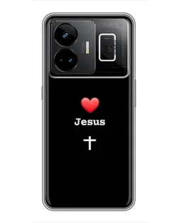 Чехол для Realme GT3 с картинкой «Сердце - Jesus»